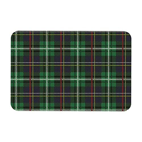 Lorvies Tartan Plaid Green Purple Pattern Indoor Door Mat, Non-Slip Absorbent Doormat Inside Floor Mats Area Rug For Entryway, Machine Washable Entrance Rug Outdoor 20X47 #TOP11