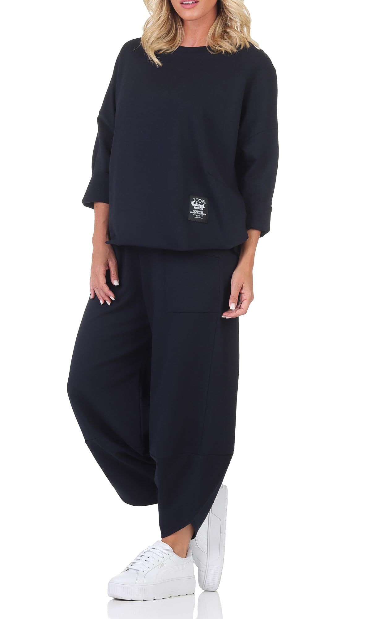 Damen Jogginganzug aus Baumwolle – Bequemer Freizeitanzug in Einheitsgröße (36–42) – Stylischer Zweiteiler für Freizeit und Sport 6172