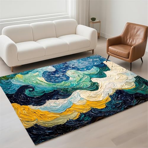 Tapis salon imperméable 140x200cm moderne et lavable - 2
