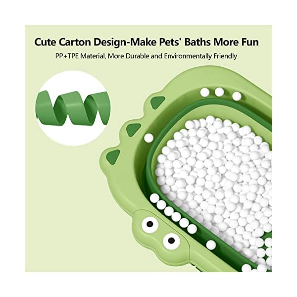 Beberoad-Pets-Pet-Bathtub-Collapsible-Pet-Bath-Tub-Height-Adjustable-Portable-Dog-Cat-Bathing-Tub-for-Small-Medium-Pets-Foldable-Pet-Shower-Tub-with-Drainage-Hole-Green-236-x-126-x-83-Inches Beberoad Collapsible Pet Bathtub: Portable Convenience for Your Furry Friends