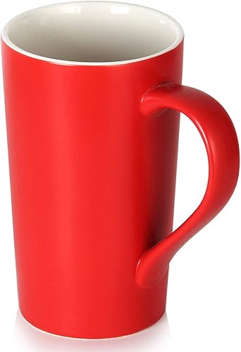 Miniatura 10 de Smilatte M007 - Tazas de café grandes de 20 onzas, taza de cerámica alta en blanco lisa con asa para papá y hombre, juego de 4, color negro