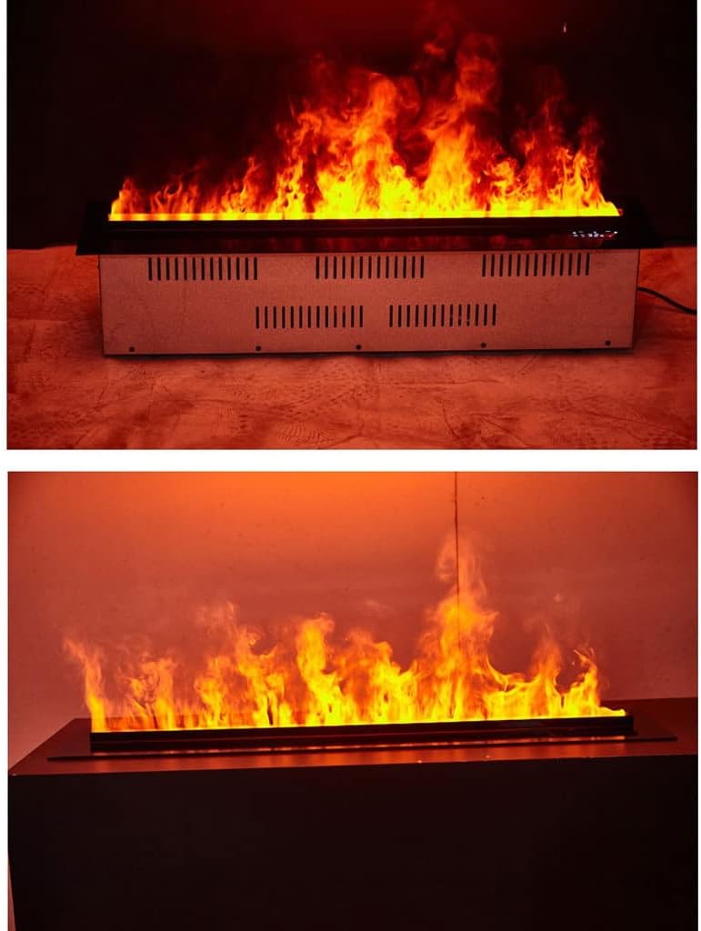 Fireplace Stove Embedded 3D Atomization Electric Fireplace Household Living Room Humidifier Electrics Fireplaces Lengthened Simulation Flame 3mm Ultra-Thin Panel Electric Fireplace Warm as