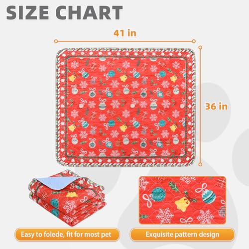 Image of KOOLTAIL Washable Pee Pads for Dogs, 2 Pack Christmas Pet Mats, Super Absorbent Reusable Puppy Training Pads Waterproof,Nonslip Leak-Proof Dog Pee Pad,Large Whelping Pads for Floor,Crate,Couch,36 inch*41 inch