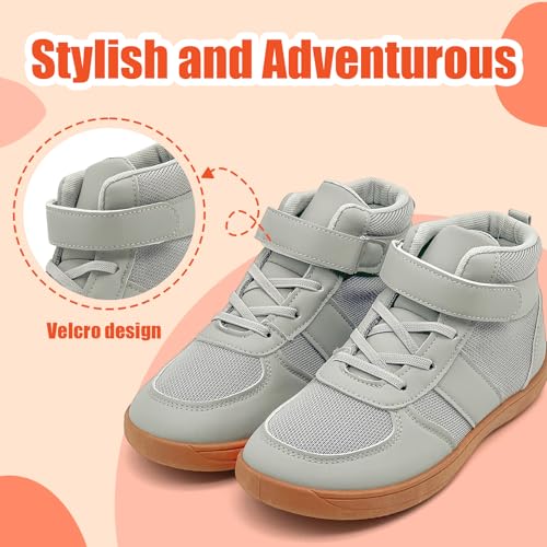 Kids High Top Barefoot Shoes Boys Girls Wrestling Shoes Anti-Skid Adventure Hiking Boots4