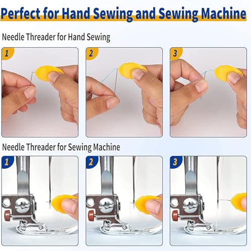 Image of Needle Threader, Small Needle Eye Threader Tool, Easy Threader for Machine and Hand Sewing, Threading, Ideal for Needlework, with Transparent Box, Color Random (6pcs) (T5 + ST 4 with Box)