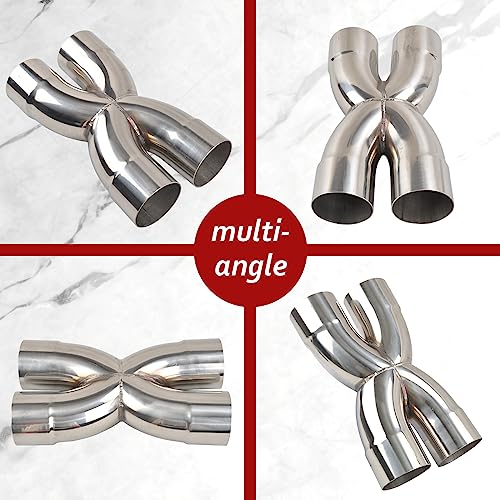Universal 3-Inch T304 Stainless Steel Exhaust X-Pipe - Image 4