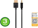 Monoprice Haute vitesse HDMI câble - 6 Pieds - Noir, certifié Premium, 4K@60Hz, HDR, 18Gbps, 36AWG, YUV, 4 : 4 : - Ultra Mince Series