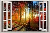Photo Gallery fantasia foresta rossa 3d finestra vista decalcomania wall sticker decor art alberi fai da te h90adesivi murali autoadesivi Photo Gallery fantasia foresta rossa 3d finestra vista decalcomania wall sticker decor art alberi fai da te h90adesivi murali autoadesivi