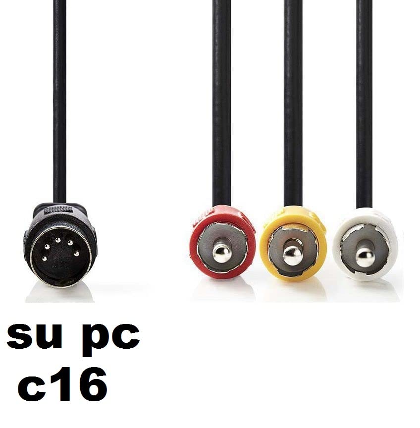 CAVO-AV-AUDIO-VIDEO-COMMODORE-16-C16-a-5-DIN-RCA-per-monitor-o-tv-con-ingressi-rca-TOTALMENTE-COMPATIBILE-1-METRO