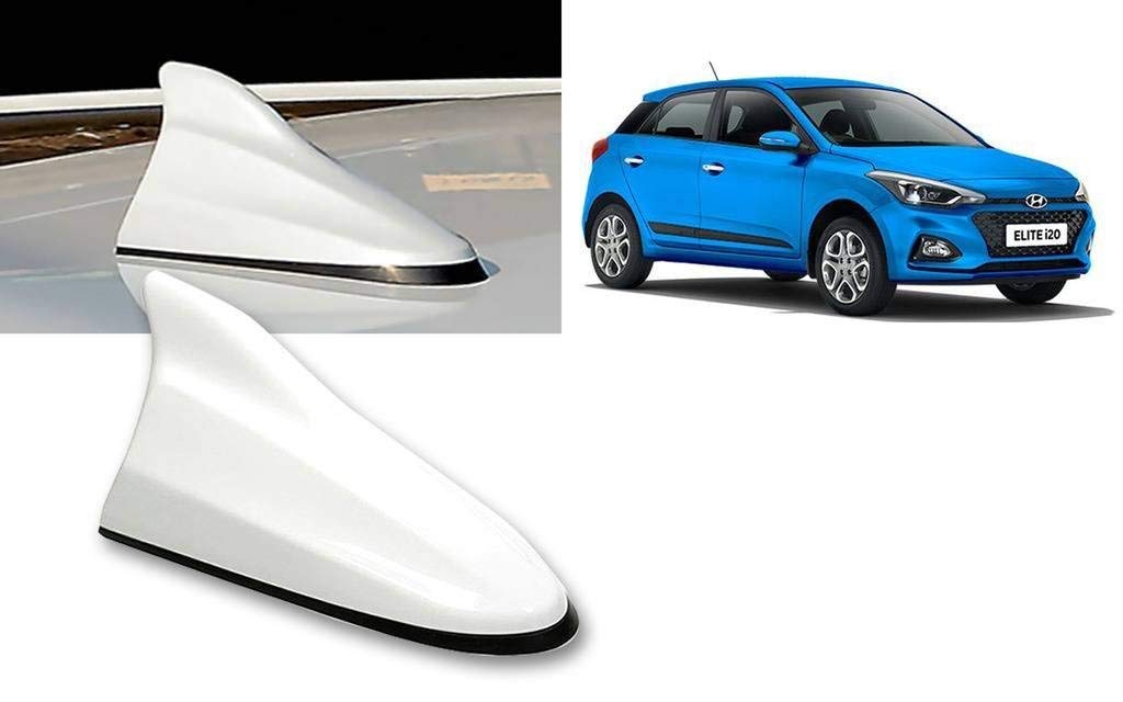 Universal Hub_Shark Fin Replacement Signal Receiver (AM/FM) Antenna for Hyundai I20 Elite 2018 (White)