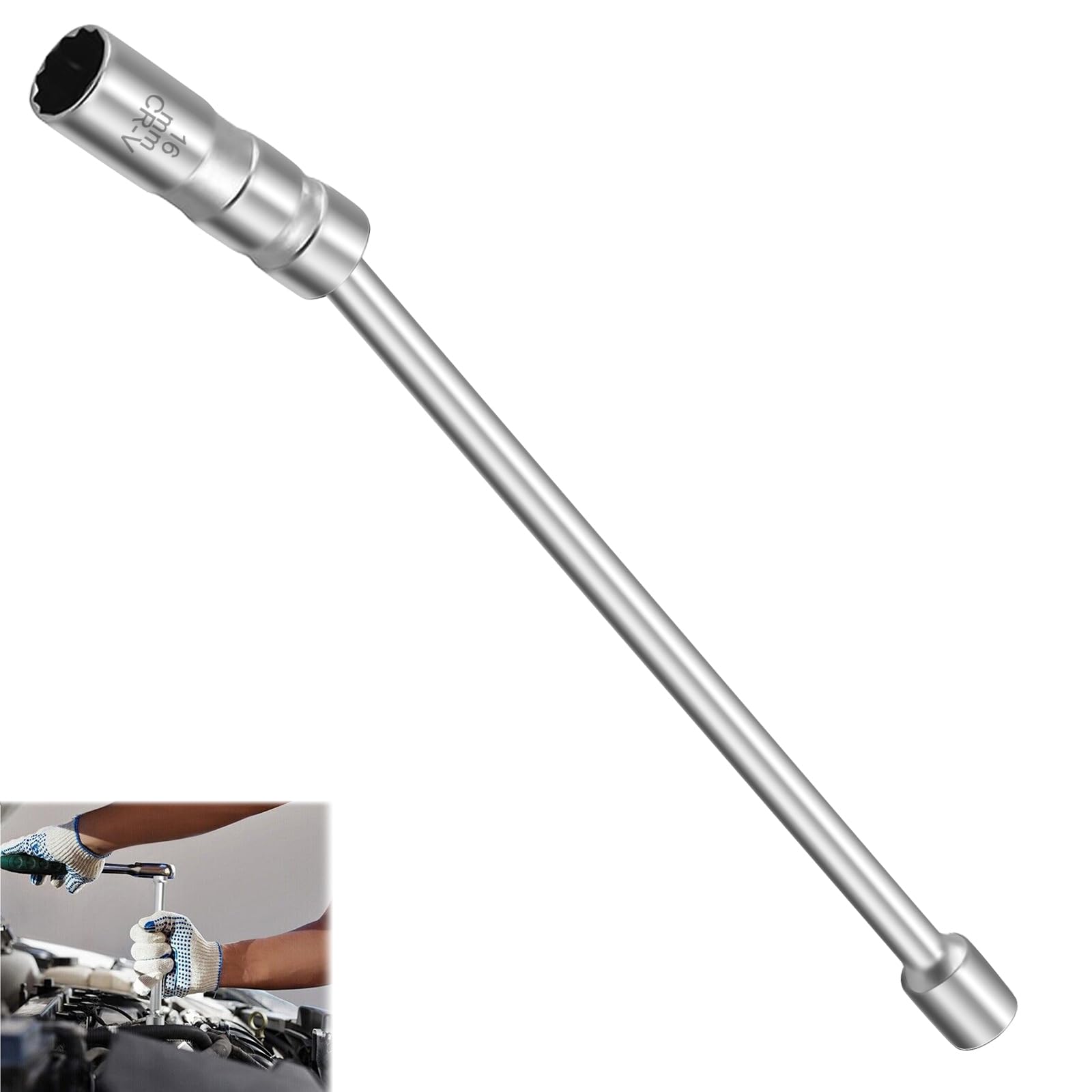 Chiave Per Candele 16mm HOMURY, Con Prolunga Flessibile E Attacco Magnetico 3/8 - Foto 6