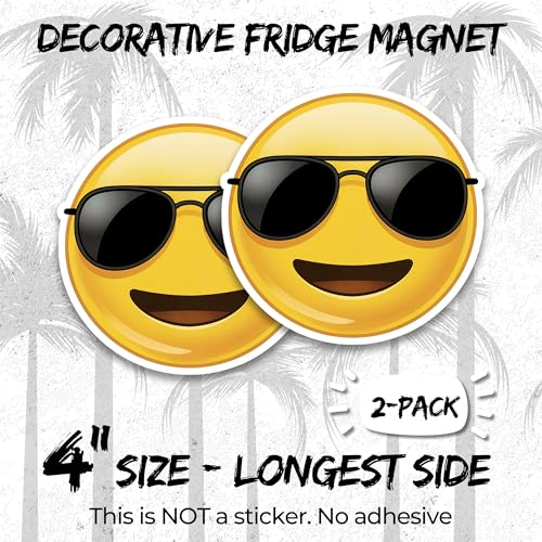 Imán decorativo emoji gafas de sol 2 unidades 4 pulgadas miniatura 2