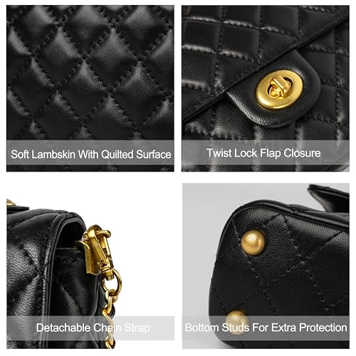 Bolso tote acolchado de cuero para mujer miniatura 3
