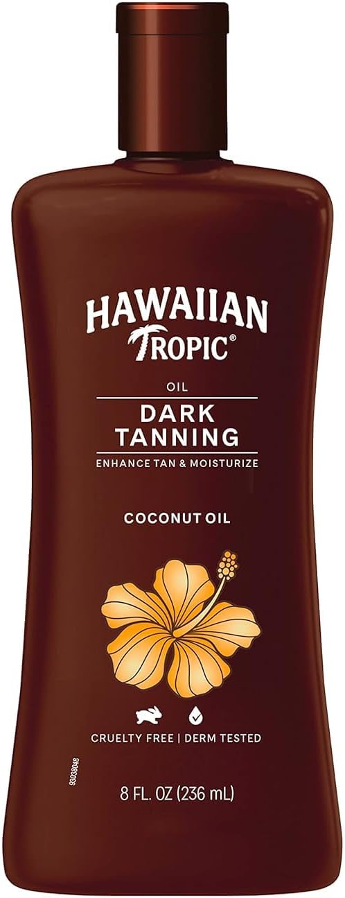 Hawaiian Tropic Dark Tanning Oil, SPF 0, 8 Fluid Ounce (Pack of 3)