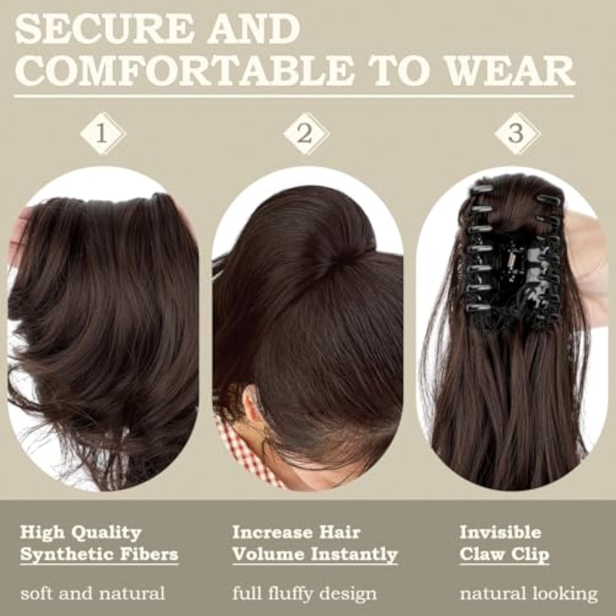 18-Inch Long Curly Ponytail Hair Extension for Women