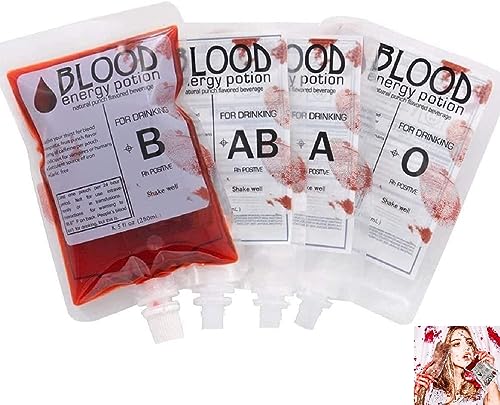 DSLIHA 20 Pcs Blood Bag for Drinks 250ML Reusable IV Blood Bag Halloween Drinking Pouch Drink Storage Bag Halloween Beverage Juice Bag for Zombie Vampire Halloween Party Supplies