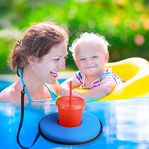 Floating Drink Holder 4 Pieces Neoprene Floating Cooler Inflatable Drink Holder Floating Coaster Pool Drink Holder For Pool Party Water Fun (Blue) #TOP4