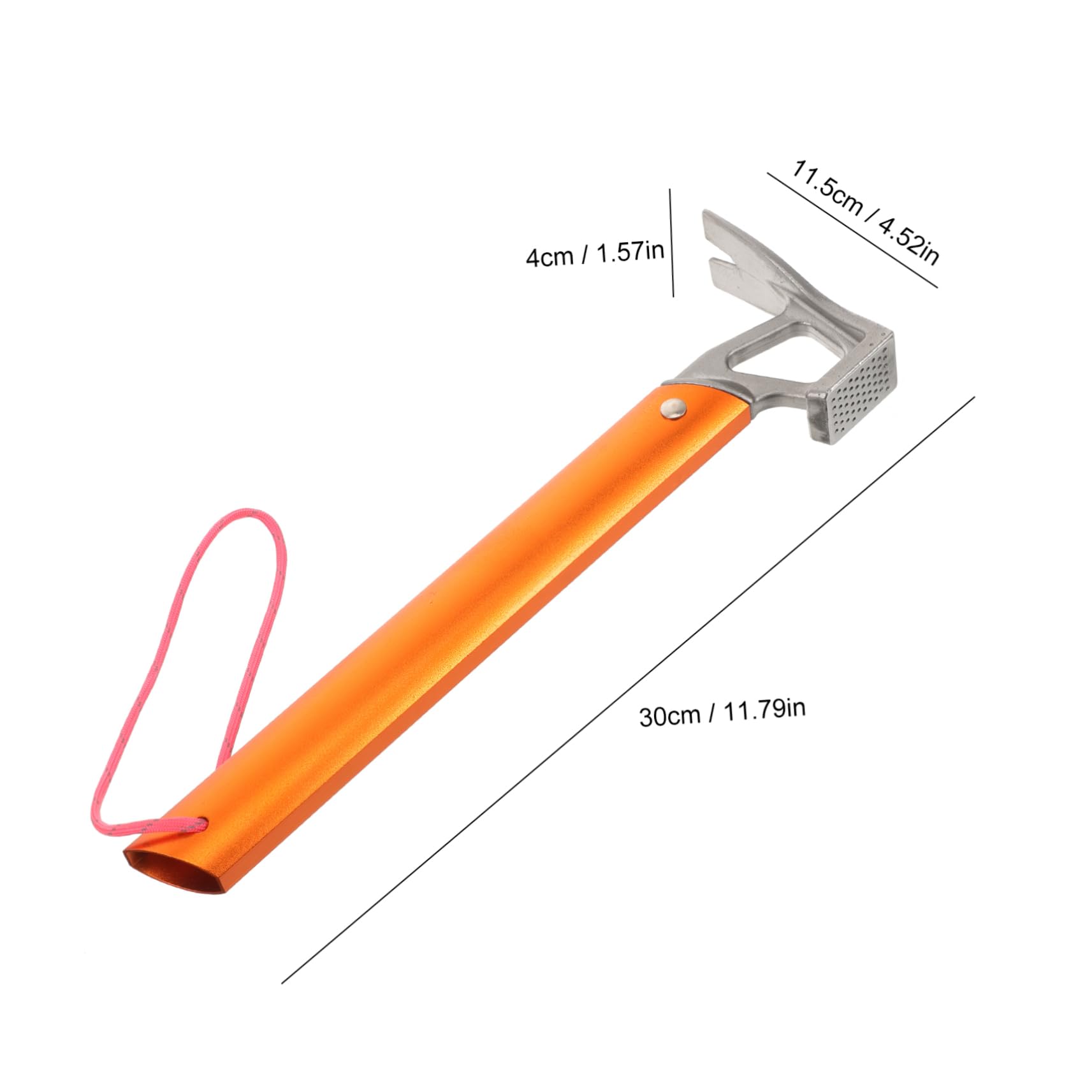 HOLIDYOYO 1Pc Skid Handle Camping Hammer with Embedded Steel Head Multi Purpose Claw Tool for Tent Pegs Outdoor Fixing Shock Absorbing Grip Durable and Non Slip Design