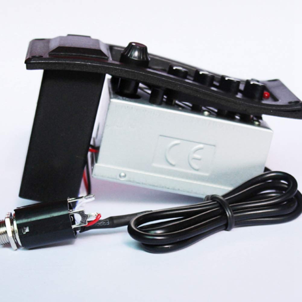 Pickup Égaliseur 4 Bandes Wanjorlay EQ-7545R Pour Guitare Acoustique - Préampli Avec Contrôles Bas/Médium/Aigus