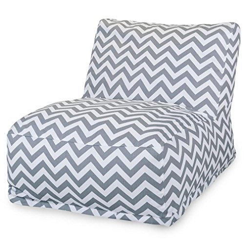 Majestic Home Goods Chevron Bean Bag Chair Lounger, Gray