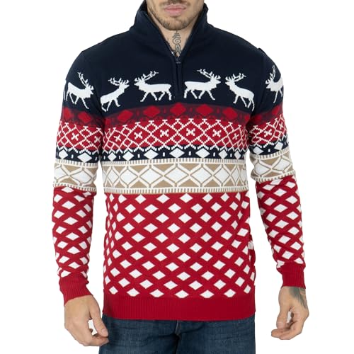 NOROZE Weihnachtspullover für Herren, gestrickter Pullover, Größen...