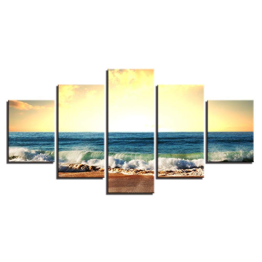 Peinture décorative Toile murale rouge paysage marin surf HD art moderne salon maison