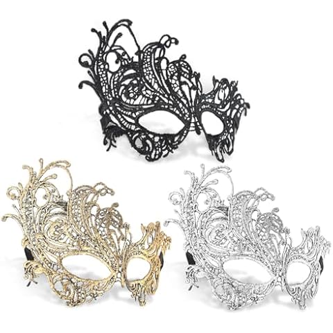 MYMENU Masquerade Mask for Women Lace Venetian Halloween Mask for Costume Party Mardi Gras (3 Phoenix) Cover