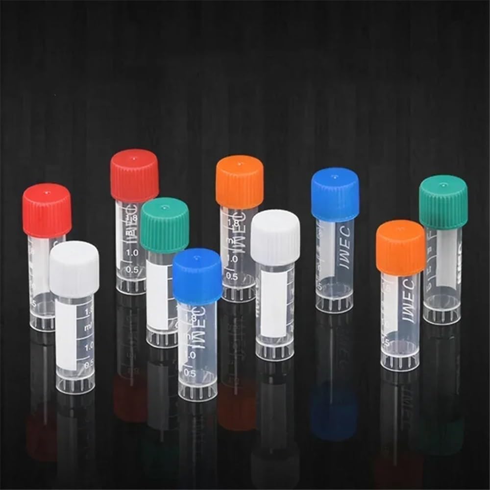 Equipos y suministros de laboratorio Lote de 500 crioviales plástico 1,8 ml con junta y tapa color