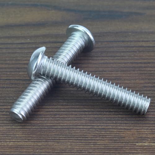 Image of 10 Pieces 1 /4-20 x 1-3 /8 inch Button Head Socket Cap Screws Bolts, HELIFOUNER 304 Stainless Steel (18-8) Screws, Bright Finish, Fully Threaded