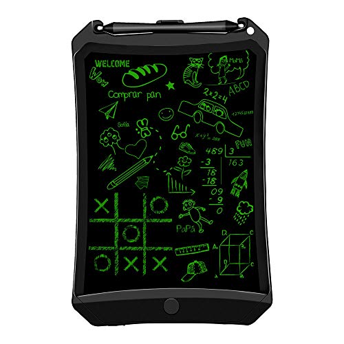 Woxter Smart Pad 90 Black - Pizarra electrónica, Tableta de escritura de 9", Tonalidad Verde, Sensor de presión (10-200g), pila CR2016, Imanes para Nevera, color negro
