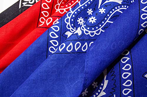 Assorted Colors Paisley Cowboy Bandana 12 Pack Unisex Thick 100% Cotton Square Bandanas Scarf Head Wraps For Men Women2