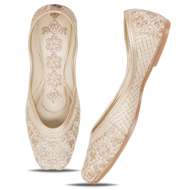 Image of DFR Women Juti | Embroidered Rajasthani Mojari Girls Shoe