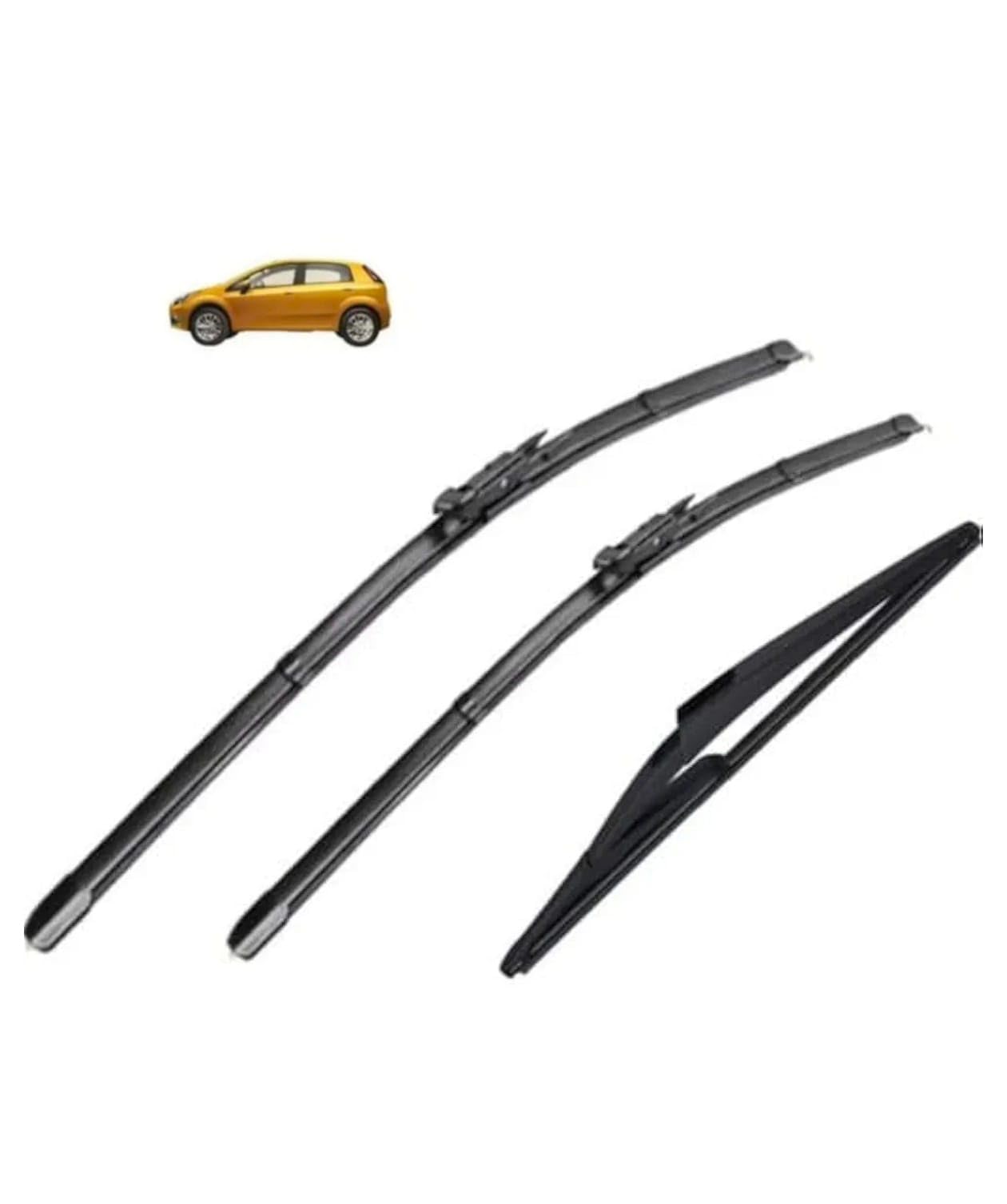 AWB® Wiper Blades Compatible with Punto, Front & Rear Wiper Blade Exact Fit Design (Pack of 3)