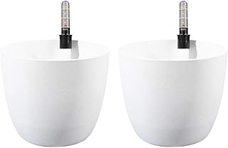 Hemoton Hoog kwaliteit 2pcs vasos de plástico para plantas com rega automática e preguiçosos vasos de flores redondos plantadores