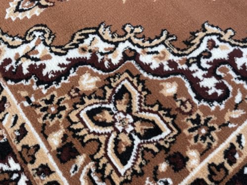 Image of TTC THREAD & TEXTURE CARPET Traditional Comfort: Power-Loomed Carpets for Living Room- Every Space Area Rug Color Gold Size 3x5 Feet (90x150cm)