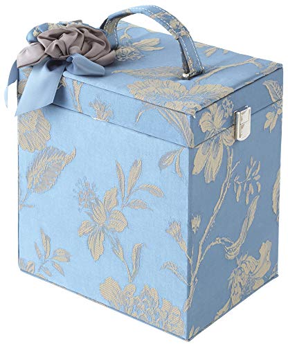 ロイヤルアーデン メイクボックス アクアフラワー クラシックブルー 22×17×26cm 76261