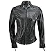 Produktbild Xposed Damen Jacke aus weichem Echtleder, Vintage-Stil, tailliert, Hellbraun, Biker-Stil, Gr. S - 5XL Gr. 54, Schwarz