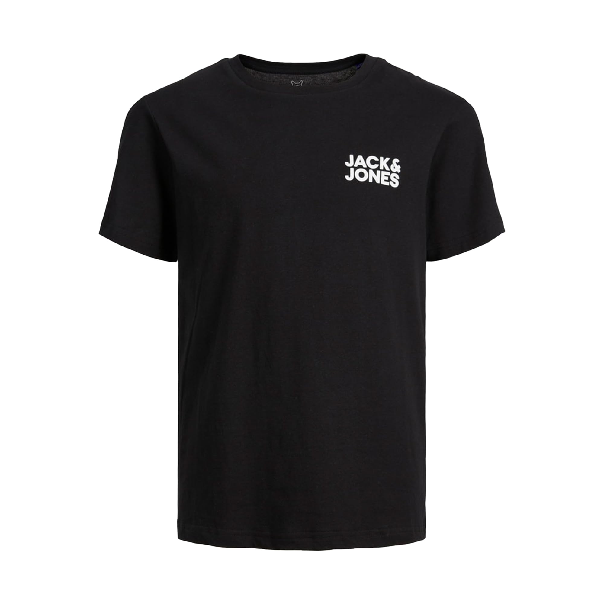 T-shirt Bambino JACK & JONES Girocollo In Cotone 100% – Stampa In Gomma, Vestibilità Regolare, Nero