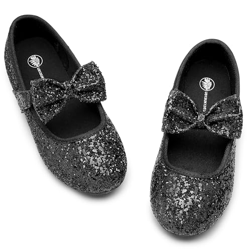 Girls Dress Shoes Mary Jane Flats Bowknot Cute Shoes for Little Big Kid - Main Image