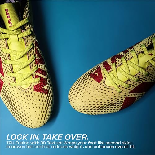 Image of Nivia Bezel Football Studs for Men, High Shear Dual Color TPU Sole, TPU Fusion with 3D Texture Upper, Designed for Soft & Hard Natural Grass
