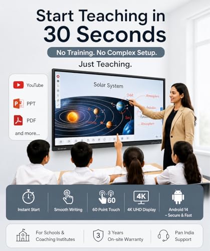 Image of BIG VUE Pro 86 Inch Android 14 Smart Interactive Television - All-in-1 Digital Board, 8 GB RAM 128 GB ROM, Ai-Copilot, Multitouch Screen Display for Teaching, Classroom & Office Use
