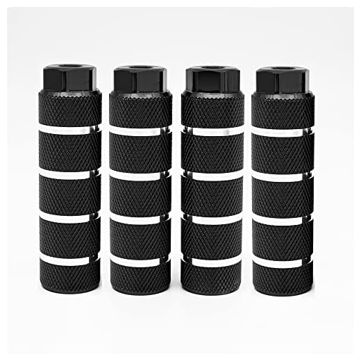 KINSPORY 4PCS Bike Pegs for 3/8 inch Axles, Aluminum Alloy Anti-Skid BMX Bicycle Pegs for Mountain Bike Backseats Stands Cycling Rear Stunt Pegs (Black)
