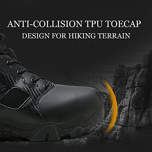 Men's Black Modern Combat Mid-Calf Waterproof Military Backpacking Boots, Size US 7 - EU 38 (foot length 240mm)3