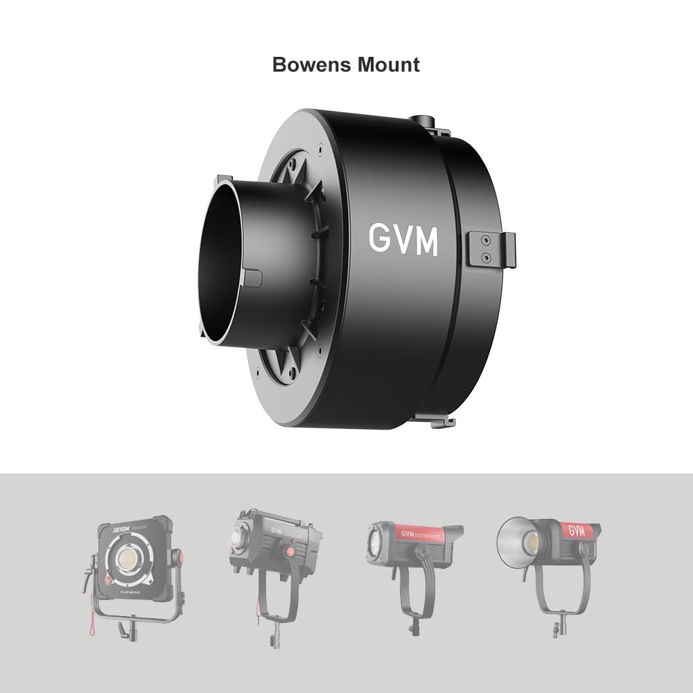 GVM Intensificatore ottico 3X per luci video a LED, uscita istantanea a tripla luminosità, fascio di luce morbido e uniforme, attacco leggero per film, fotografia, interviste e live streaming