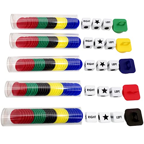 image for Ahoper Left Right Center Dice Game Prime Set Bundle with 3 Dices + 30 