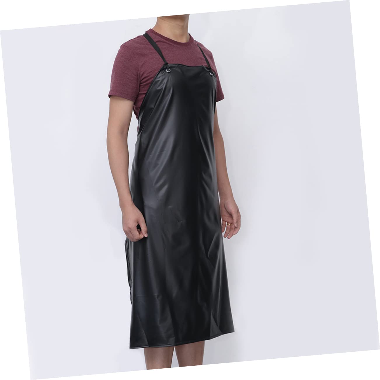 VALICLUD Delantal de Cocina Pvc Negro 3 Piezas Resistente a Grasa y Álcalis | Uso Doméstico y Restaurante, Formato Industrial, Apto para Camarera y Cocina Profesional