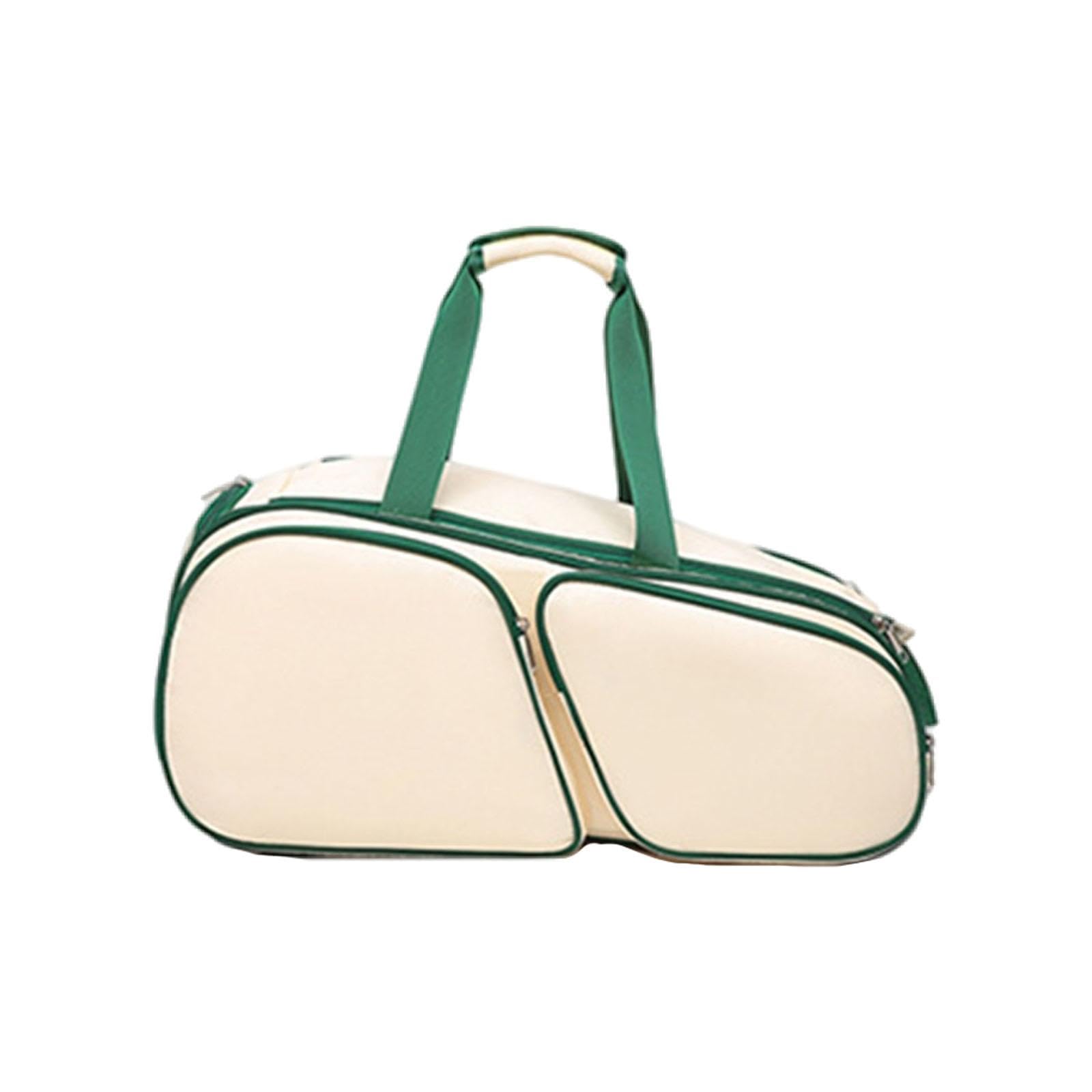 kowaku Tennis Racket Bag Rucksack Water Resistant Large Capacity Padded Badminton Cover Gear Storage Handbag for Outdoor Sports Professionals, Beige