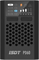 ISDT Conector PD60S XT60 60W 6A Balance Charger Tipo-C Entrada para bateria 1-4S Lipo, Life, Lilon, LiHv/Pb/NiMH