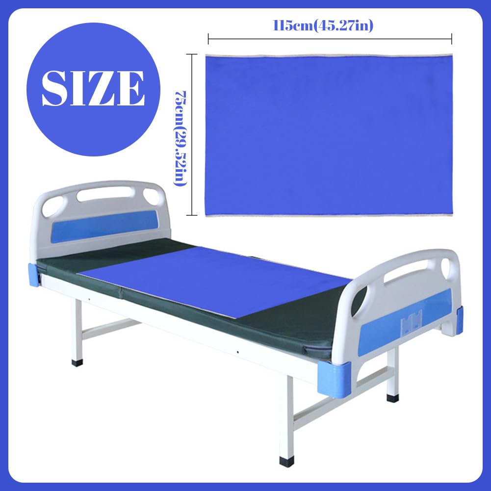 Ściereczka ślizgowa dla osób chorych na łóżko i osób starszych – 75 x 115 cm, do przenoszenia łóżka, pacjenta, plandek przesuwnych do obracania, przesuwania, pozycjonowania, niebieska
