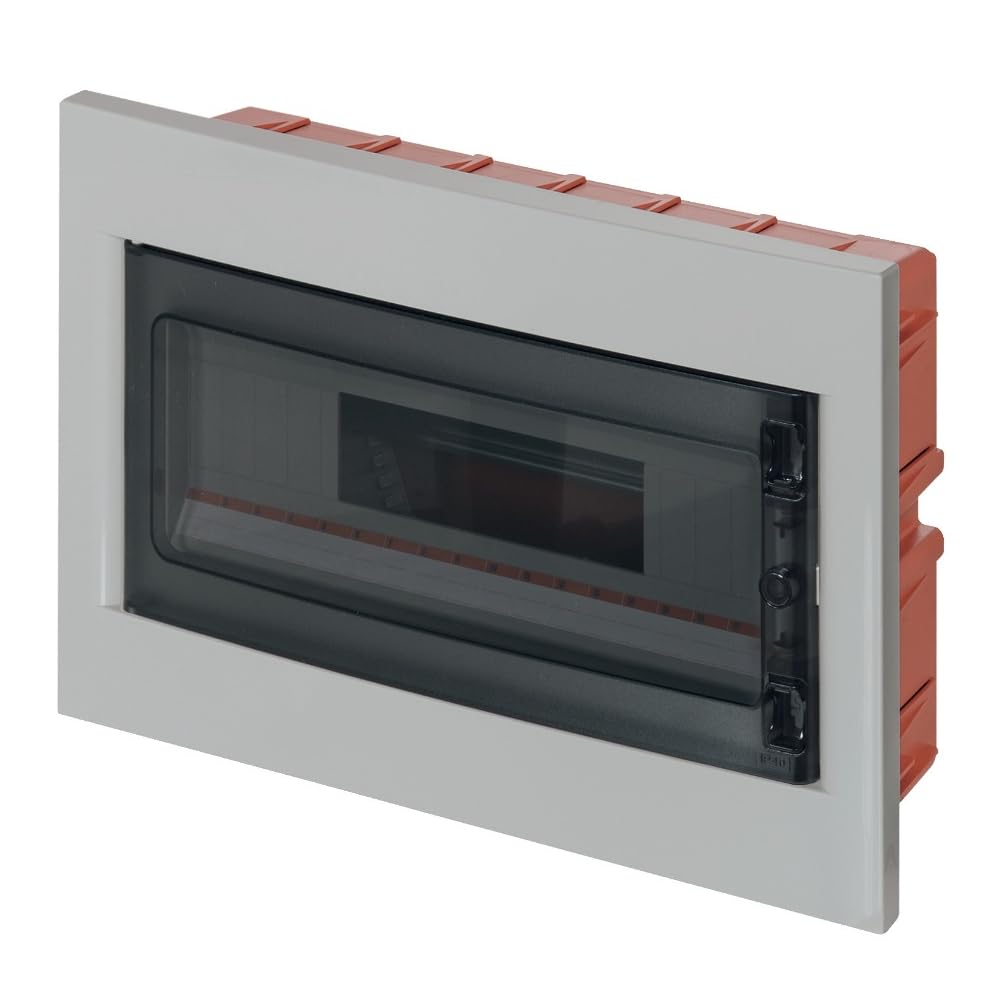 Centralino ad incasso, 18 moduli, grigio, IP40, sportello in policarbonato fume' - Elettrocanali EC63018